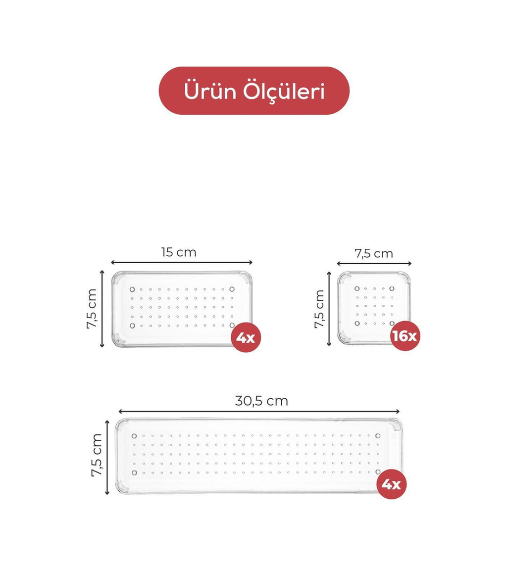 24'lü Çekmece Içi Aksesuar Takı Ve Makyaj Düzenleyici Organizer