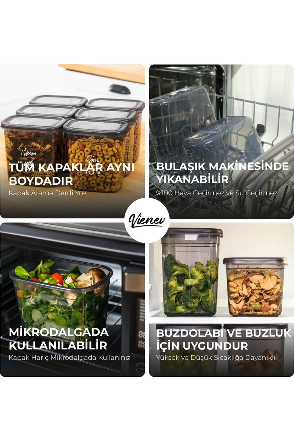 Beyaz Serigrafi Etiketli 8li Peggy Dikdörtgen Baharatlık Seti 800 ml Antrasit