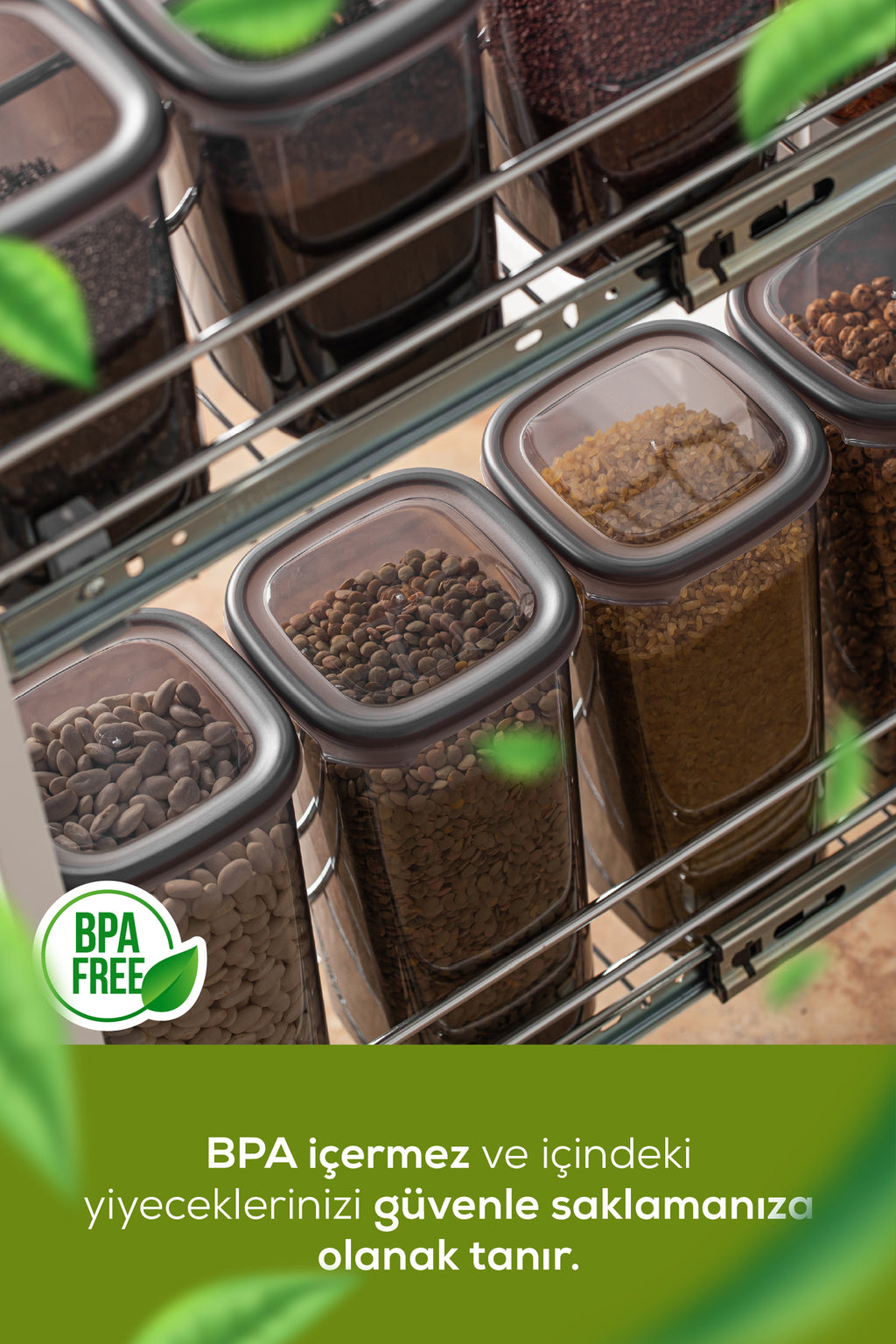 12'li Etiketli Hava Geçirmez Erzak ve Baharat Saklama Kabı Seti 0,25 Lt Antrasit