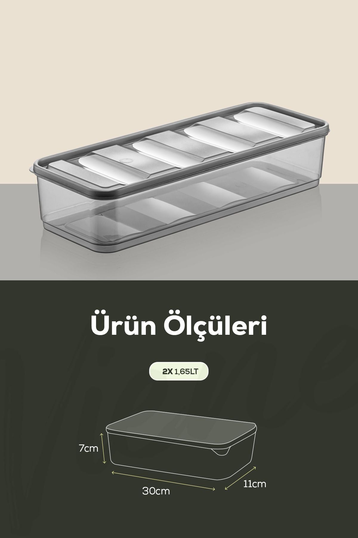 2li Bella Buzdolabı Düzenleyici Saklama Kabı Küçük