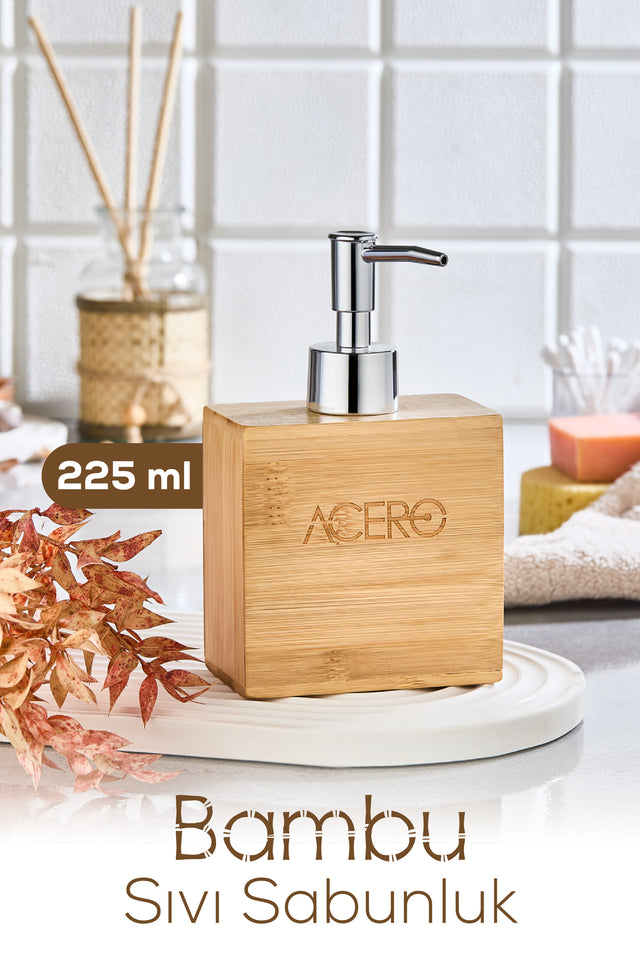 Dikdörtgen Bambu Sıvı Sabunluk 225 ml