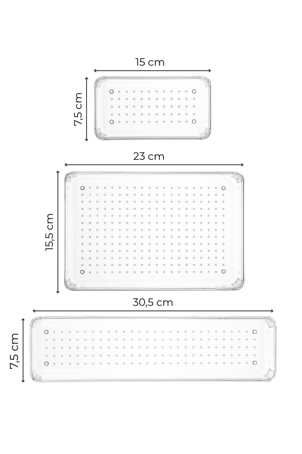 9'lu Şeffaf Çekmece Içi Düzenleyici Organizer 4x(D.DKDRTGN,K.DKDRTGN) 1x(O.DKDRTGN)