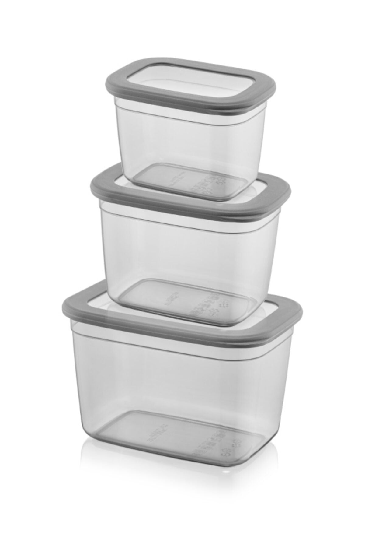 Foly Poli 3lü Dikdörtgen Saklama Kabı Derin 1x(2300 Ml, 1300 Ml, 800 Ml)