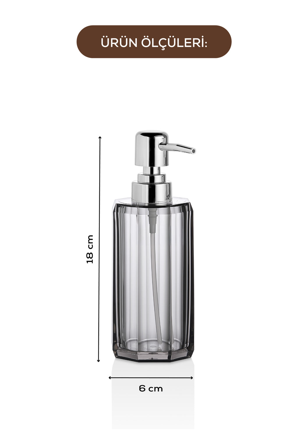 Akrilik Sıvı Sabunluk 225 ml Şeffaf Antrasit 1991