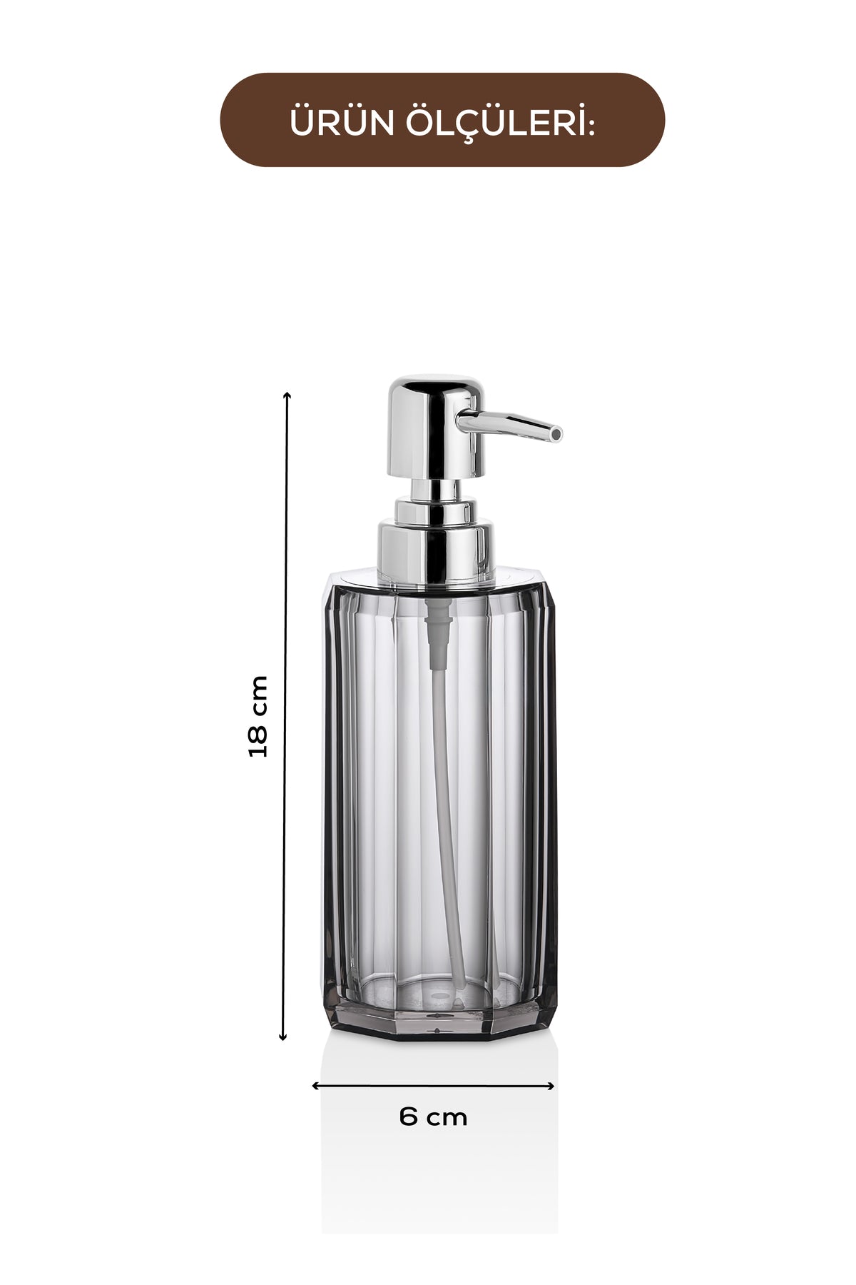 Akrilik Sıvı Sabunluk 225 ml Şeffaf Antrasit 1991