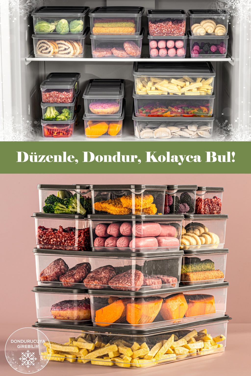 15li Buzdolabı Düzenleyici Organizer Mikrodalgaya Uygun Difriz Saklama Kabı Gri