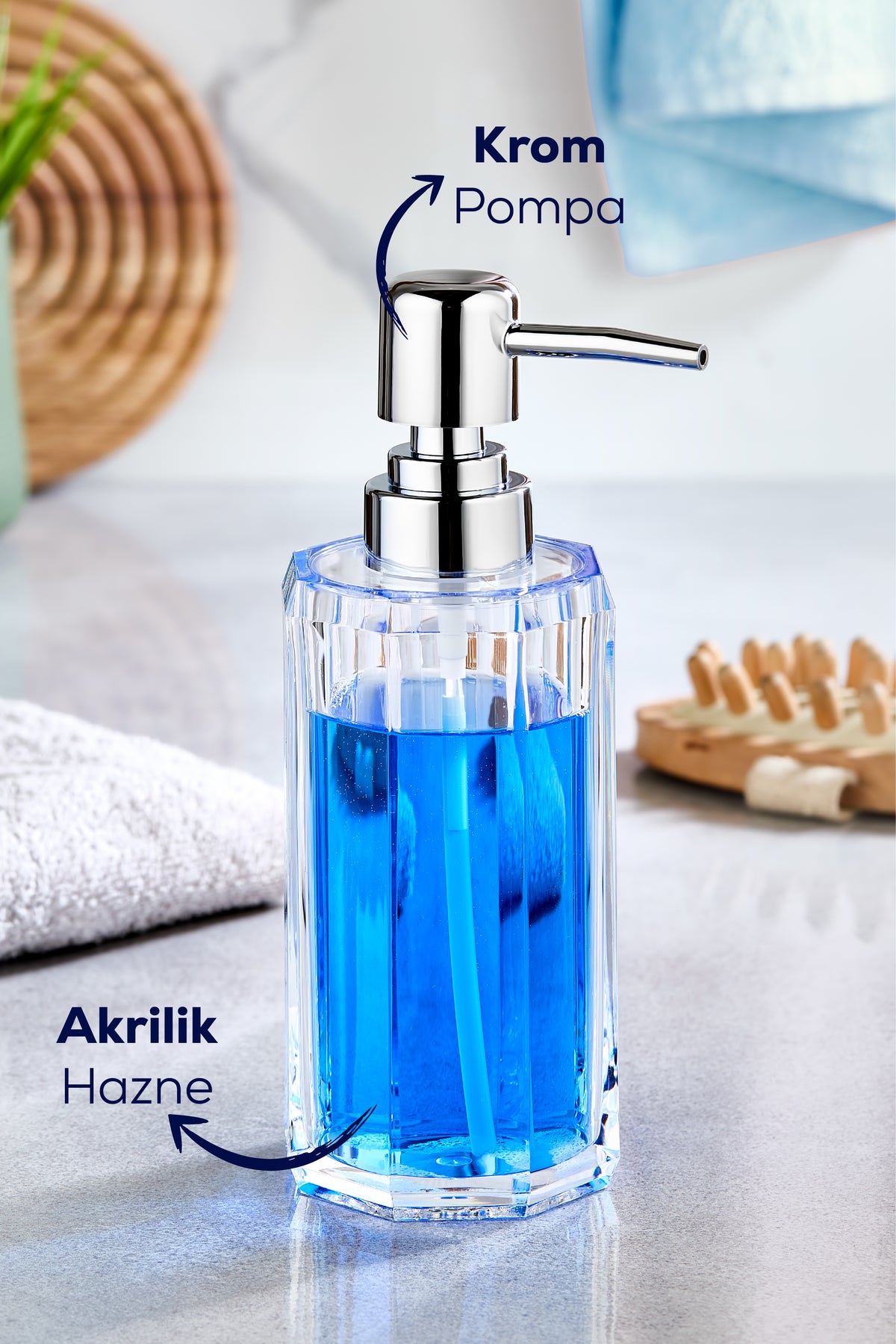Akrilik Sıvı Sabunluk 215 ml Şeffaf 1990