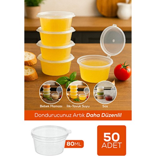 50’li Dondurucuya Uygun Saklama Kabı – 80 ml Sos, İlik, Tavuk Suyu Saklama Kabı