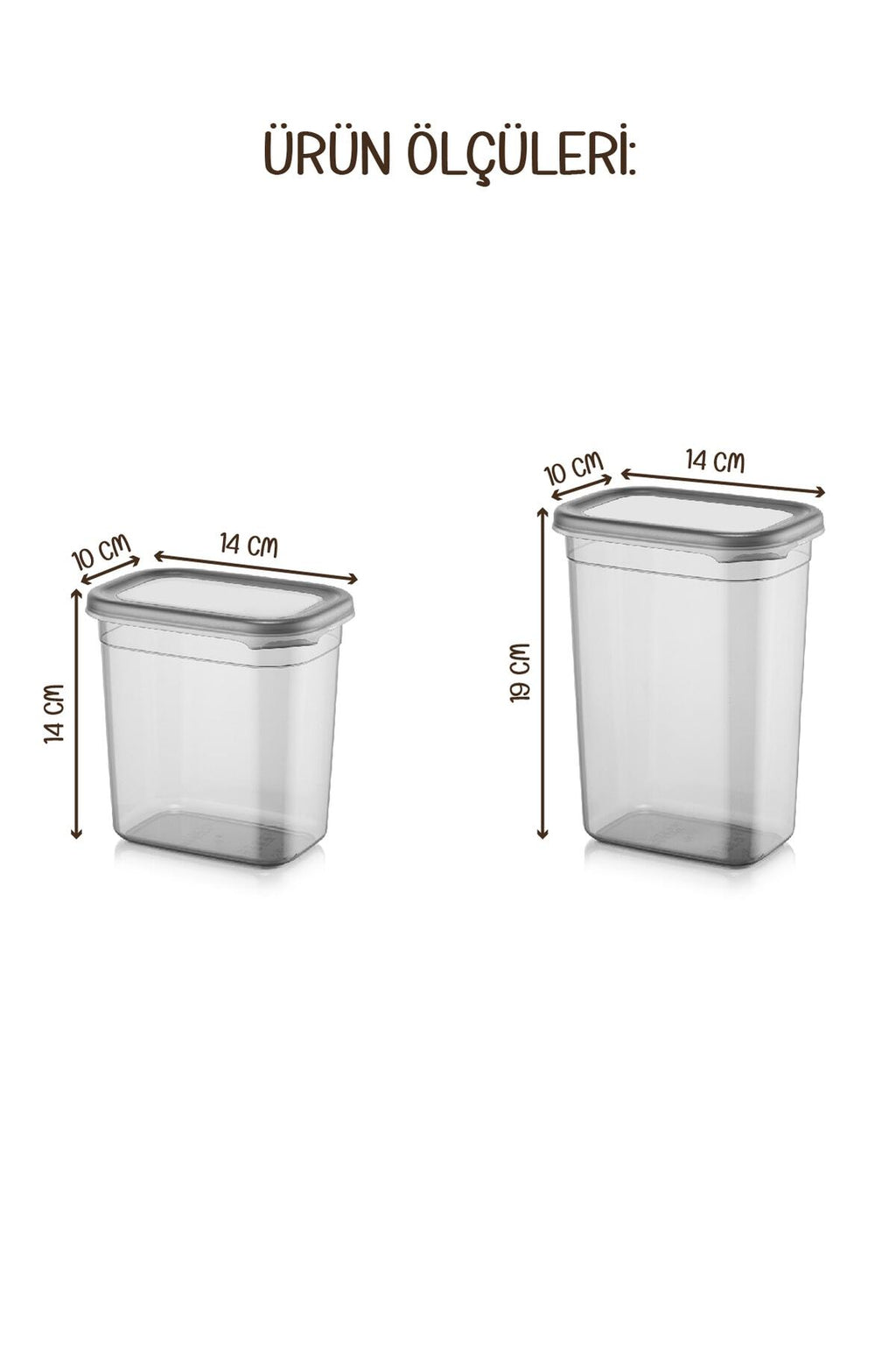 Renkli Etiketli 10lu Peggy Dikdörtgen Saklama Kabı Seti 5x(1500-1150 Ml) Antrasit