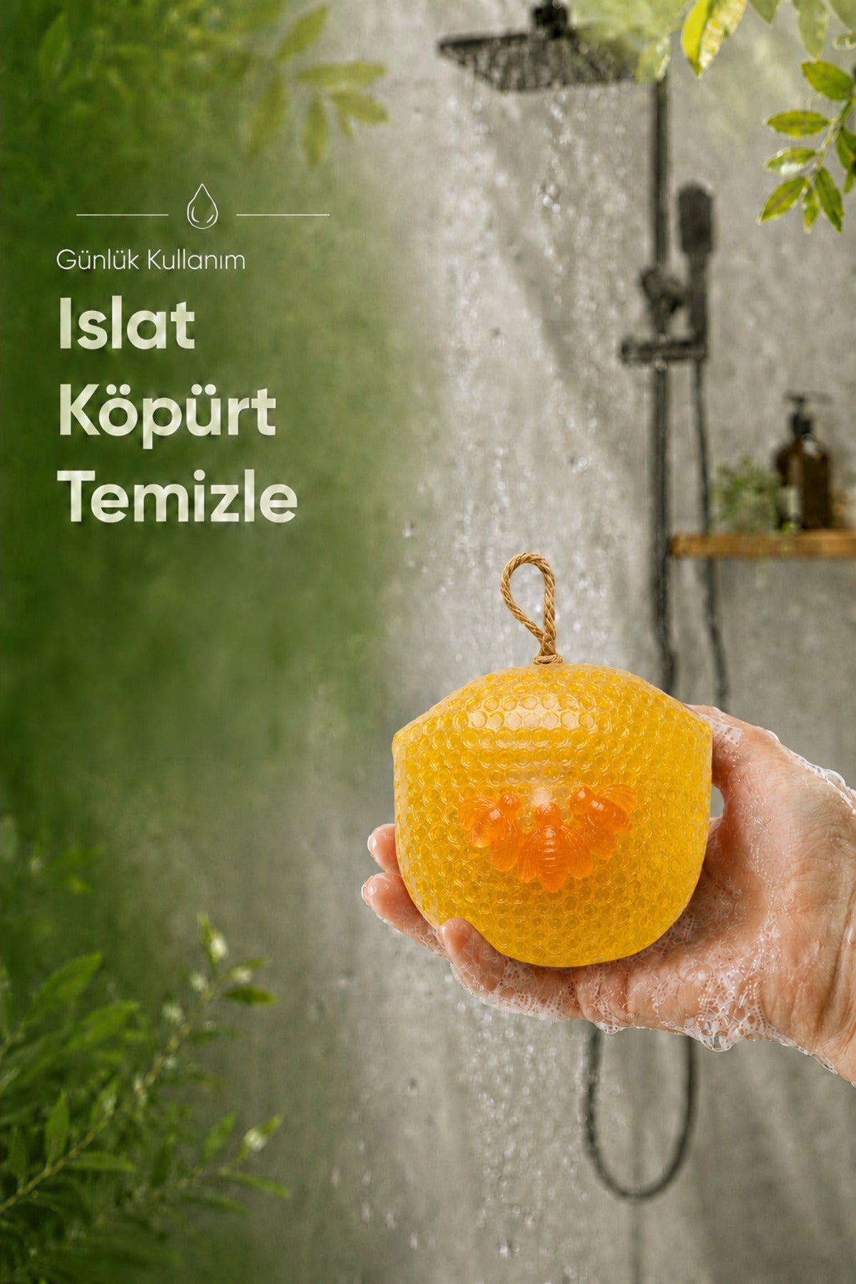 Sarı Petek Şekilli Katı Sabun 9,5x10,5x3,4 cm Asılabilir Dekoratif Banyo El Sabunu