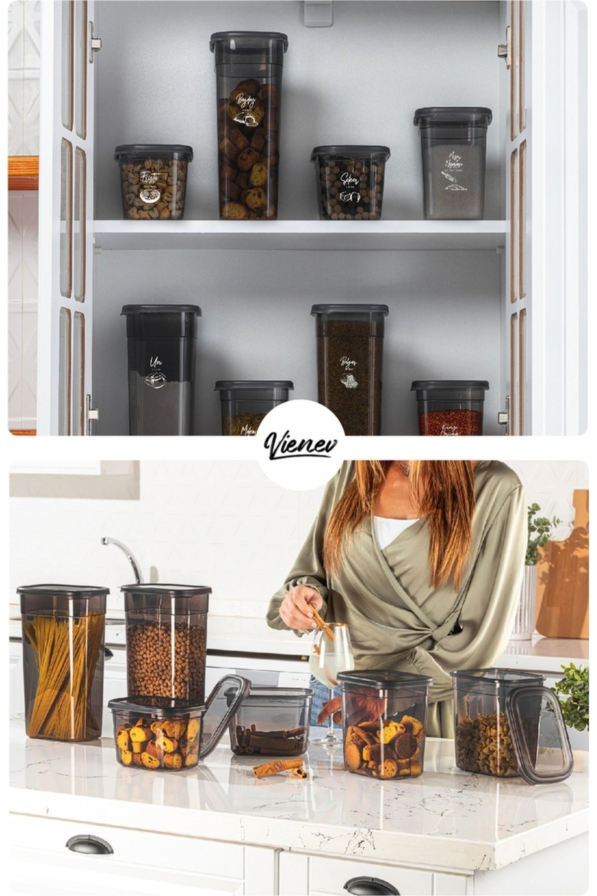 18li Peggy Dikdörtgen Saklama Kabı Seti 6x( 1900ml, 800ml, 400ml ) Etiketli