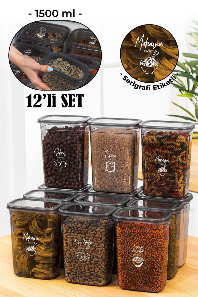 Peggy Dikdörtgen Saklama Kabı 1,5 L · 12'li