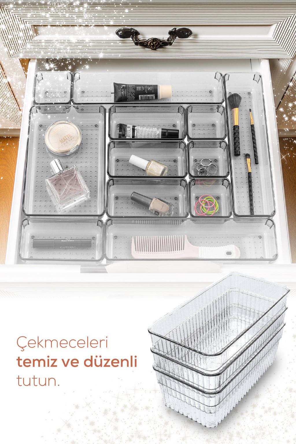 10'lu Çekmece Içi Düzenleyici Dolap Içi Takı Kozmetik Organizeri