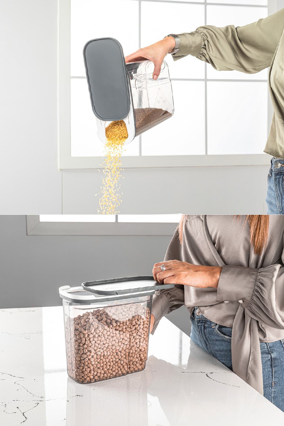 Foly 9'lu Sürgülü Kapaklı Erzak Saklama Kabı 3x(2.7 Litre, 1.8 Litre, 1.25 Litre)