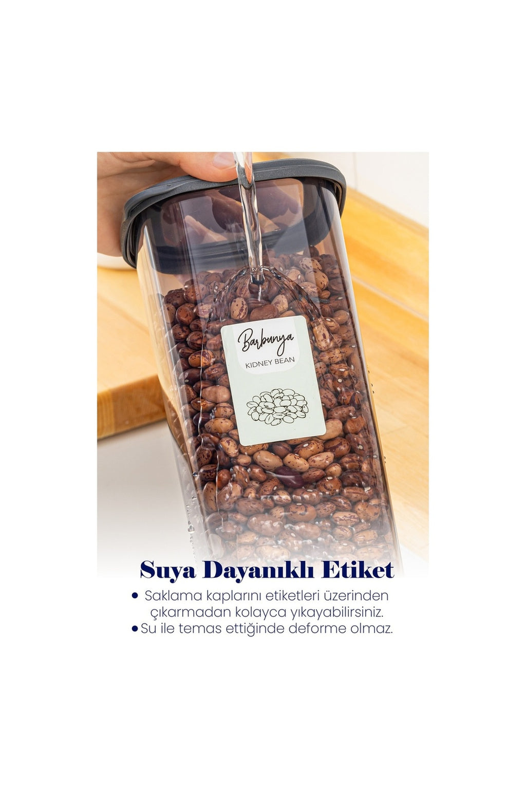 Renkli Etiketli 12li Foly Kare Erzak Saklama Kabı 9x(0,55 Litre) 3x(1,75 Litre) Antrasit
