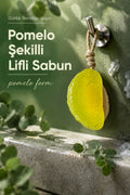 Sarı Pomelo Dilimi Şekilli Lifli Katı Sabun 10x6x4 cm Peeling Etkili Asılabilir Dekoratif Banyo El Sabunu