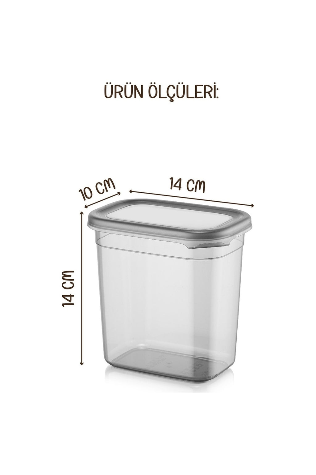 Etiketli 1150 ml 4lü Peggy Dikdörtgen Deterjan Saklama Kabı Seti Antrasit