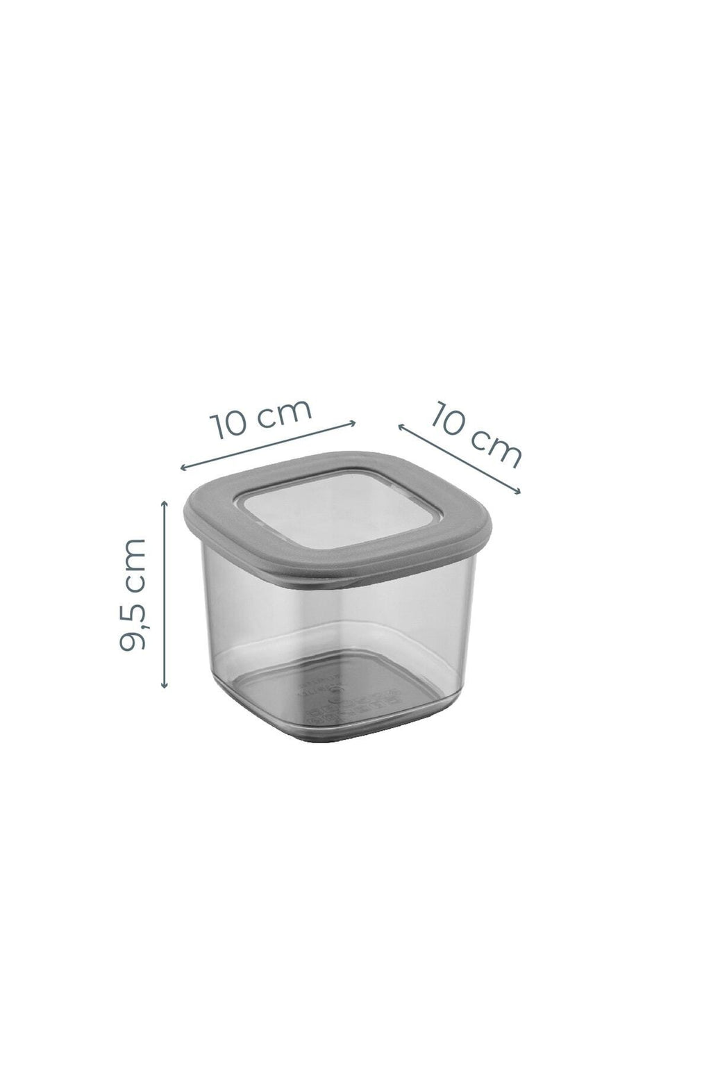 Etiketli Kaşıklı Kare Erzak Saklama Kabı 6'lı Set Küçük Boy 0,55 Litre Antrasit