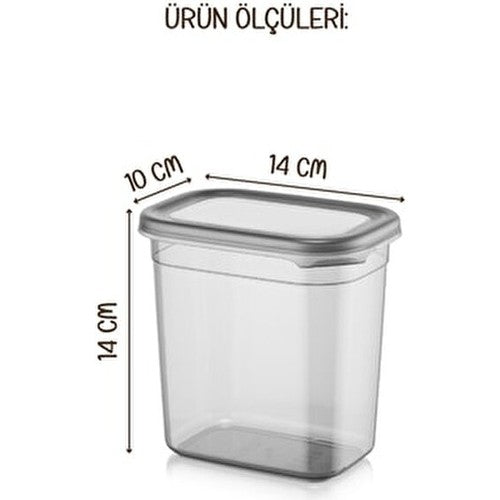 Etiketli 1150 ml 2li Peggy Dikdörtgen Deterjan Saklama Kabı Seti Antrasit