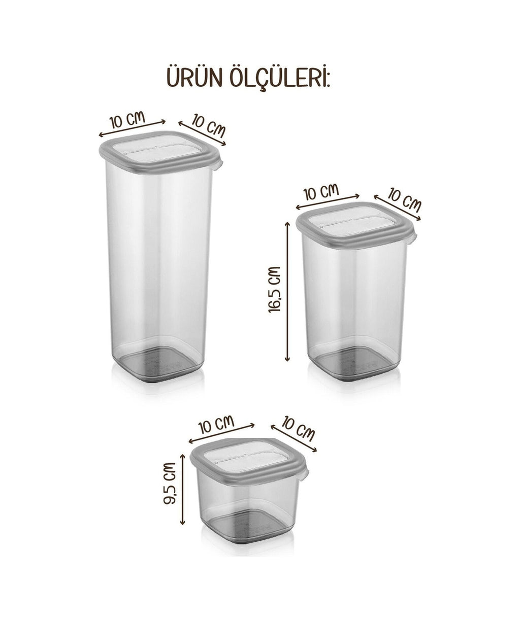 36lı Renkli Etiketli Peggy Kare Erzak Ve Baharat Full Set 8x(1,75, 1,2, 0,55) 12x(0,45) Ant