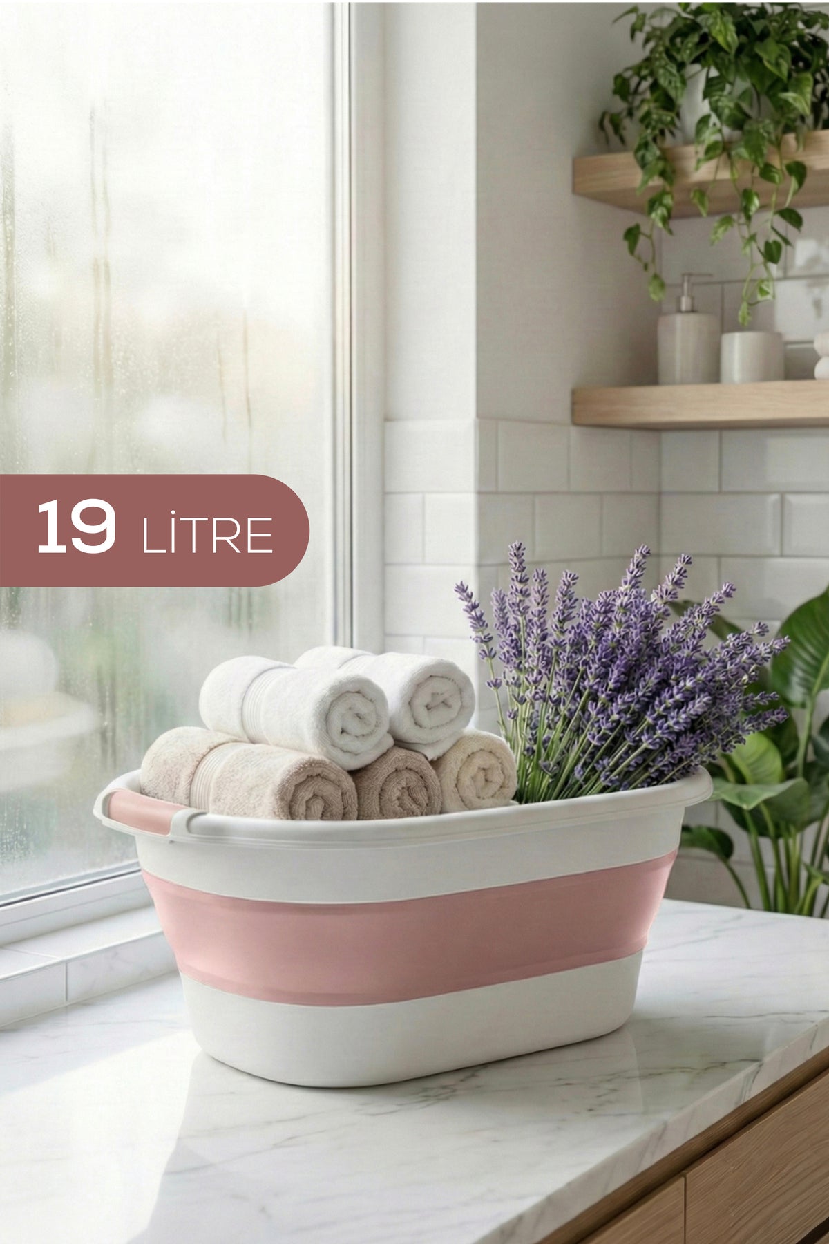 19 L Katlanır Sepet Pembe | Yer Kaplamayan Akordiyon Tasarım