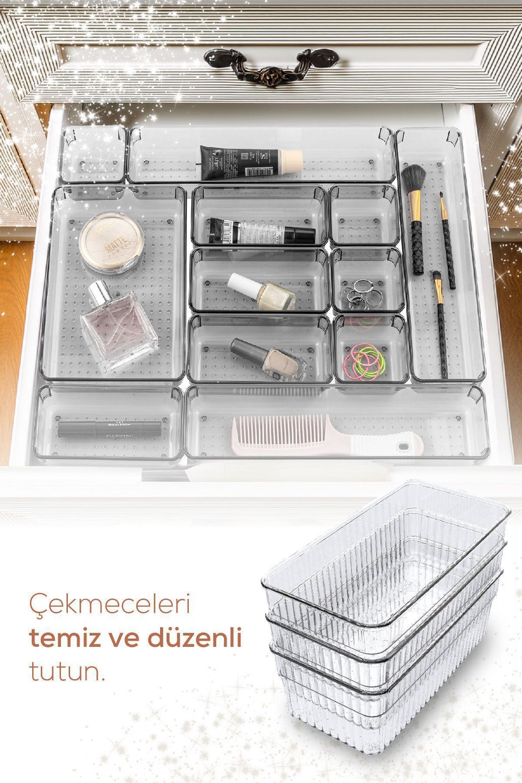 11'li Set Çekmece Içi Kaşıklık - Dolap Içi Çatal-kaşık Bıçak Düzenleyici Organizer