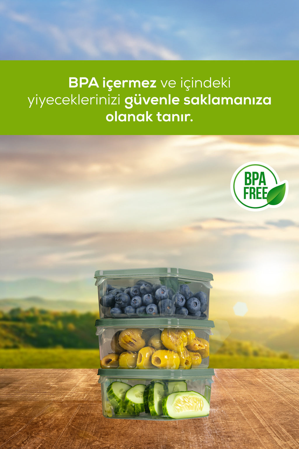 6'lı 350 ml Buzdolabı Dondurucu Organizer Mikrodalga Ve Difrize Uygun Saklama Kabı Yeşil