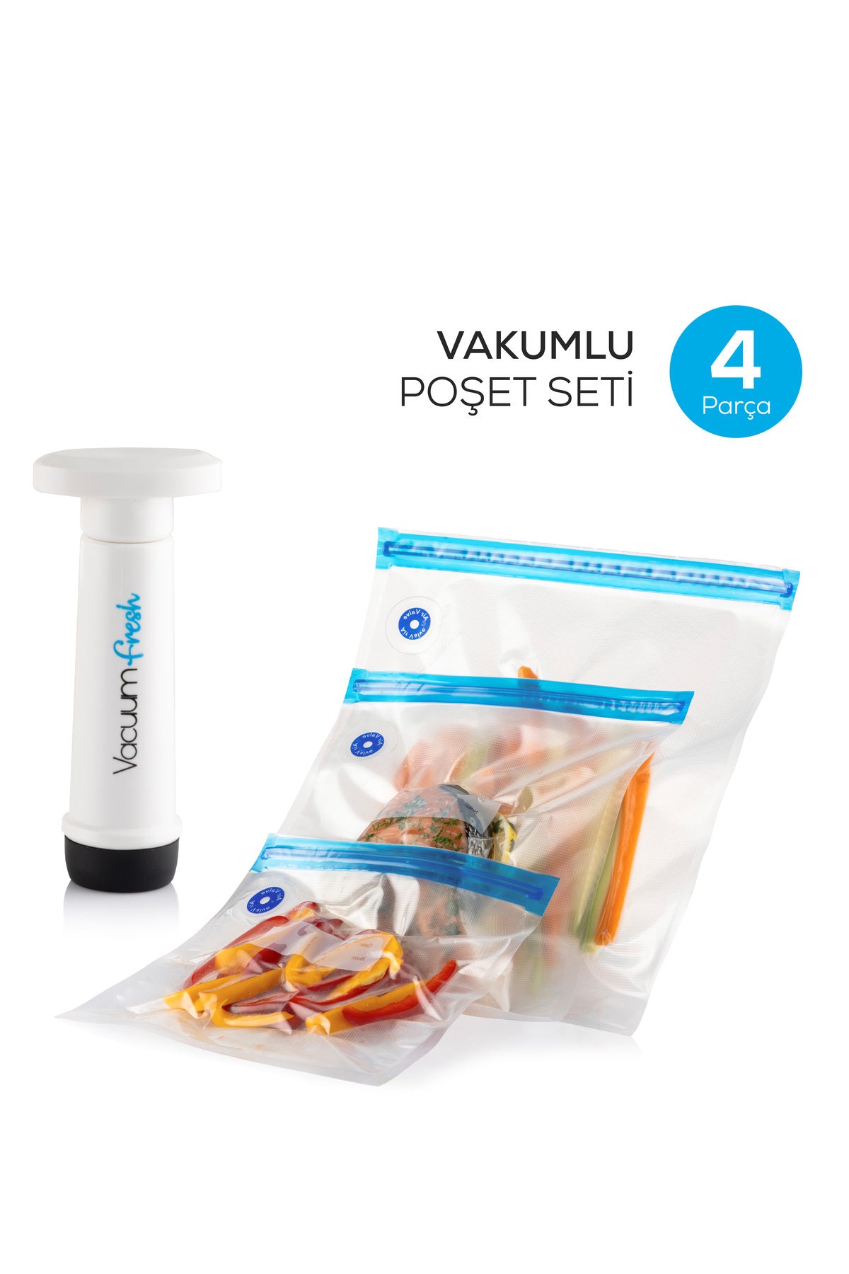 Vacuumfresh 4'lü Vakumlu Poşet Ve Pompa Seti