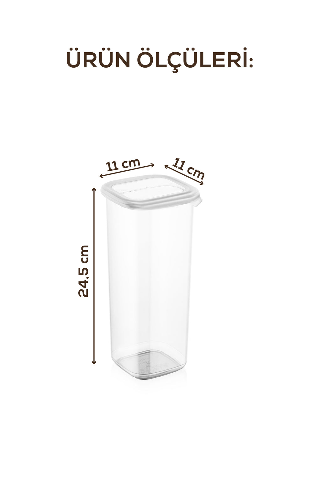 Renkli Etiketli 12li 1,75 Litre Peggy Kare Erzak Saklama Kabı Beyaz