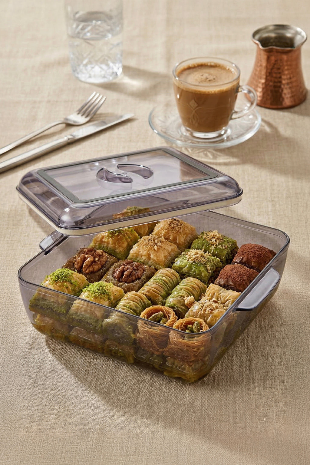 Akrilik Kare Saklama Kabı - Yemek Saklama Kabı 2 Litre