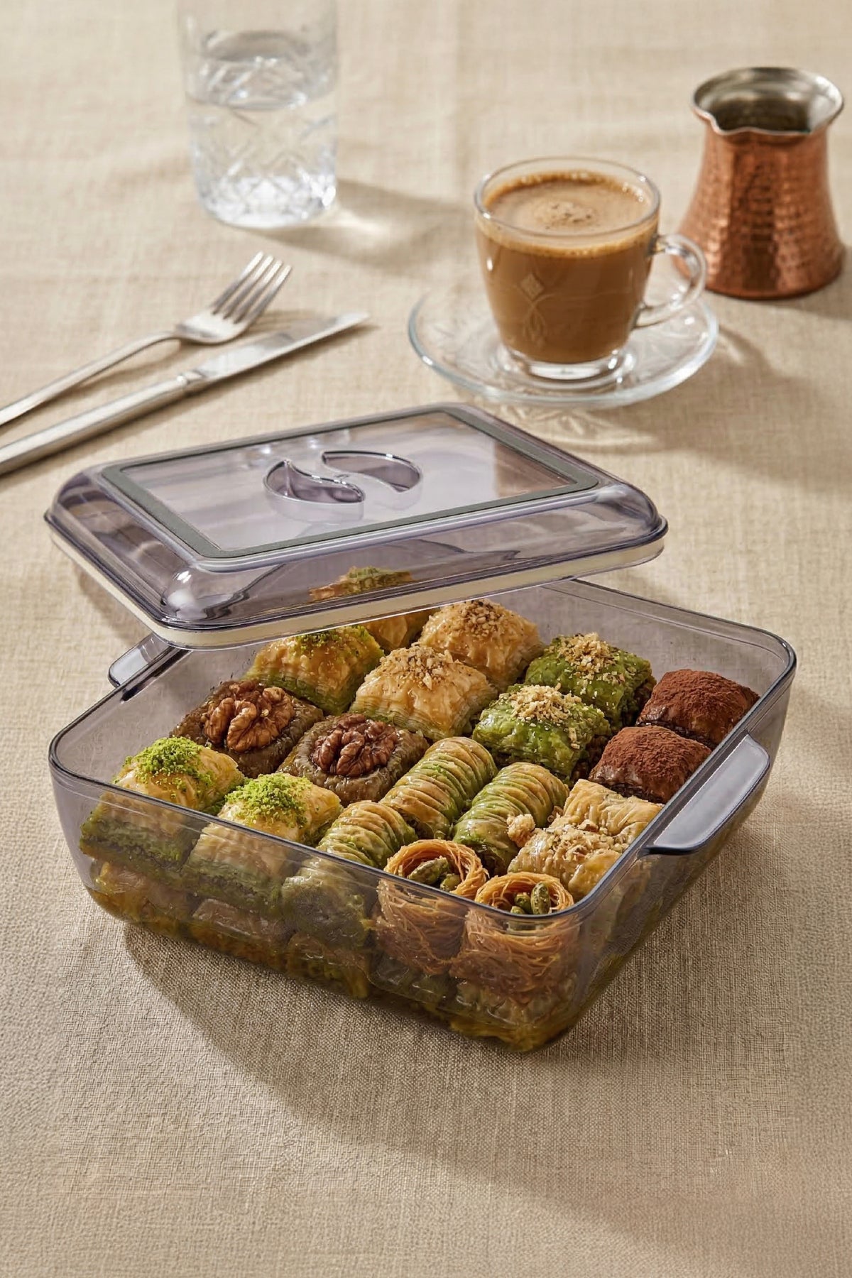 Akrilik Kare Saklama Kabı - Yemek Saklama Kabı 2 Litre