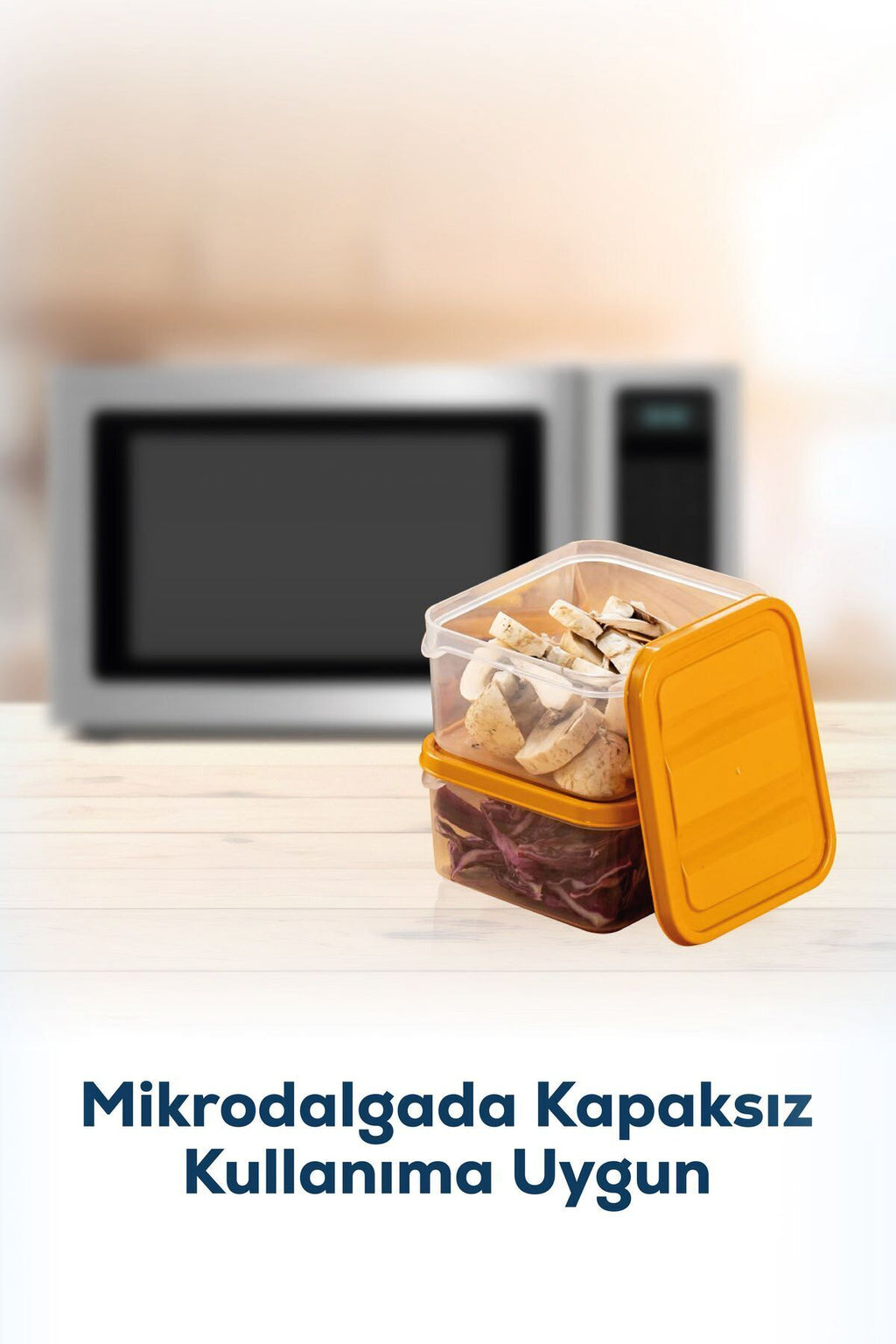 20'li Buzdolabı Düzenleyici Organizer Mikrodalgaya Uygun Difriz Saklama Kabı Turuncu