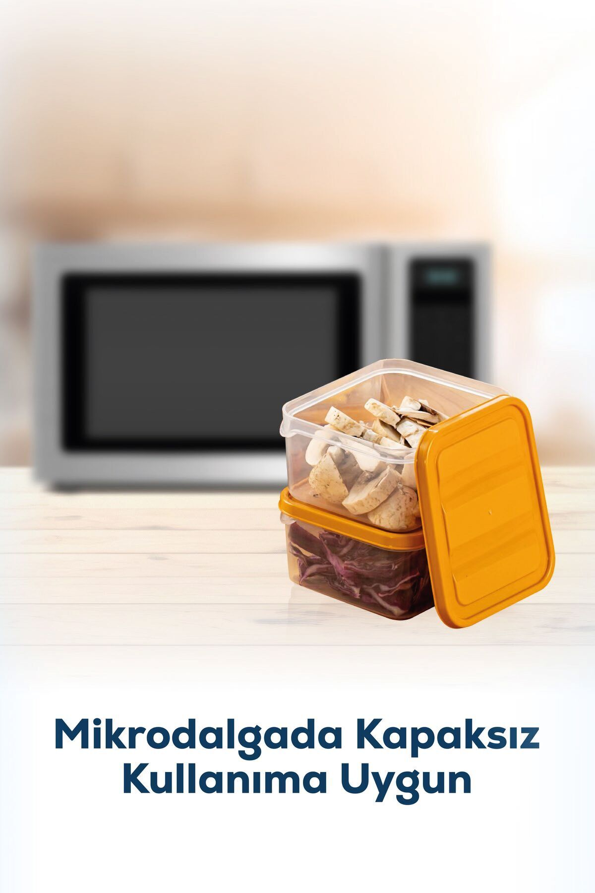 20'li Buzdolabı Düzenleyici Organizer Mikrodalgaya Uygun Difriz Saklama Kabı Turuncu