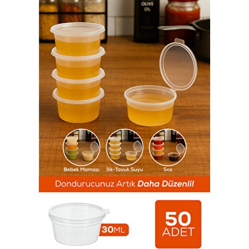 50’li Dondurucuya Uygun Saklama Kabı – 30 ml İlik, Tavuk Suyu, Sos Saklama Kabı