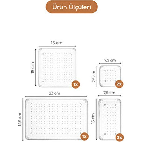 7'li Çekmece Içi - Dolap Içi Banyo Makyaj Takı Düzenleyici Organizer