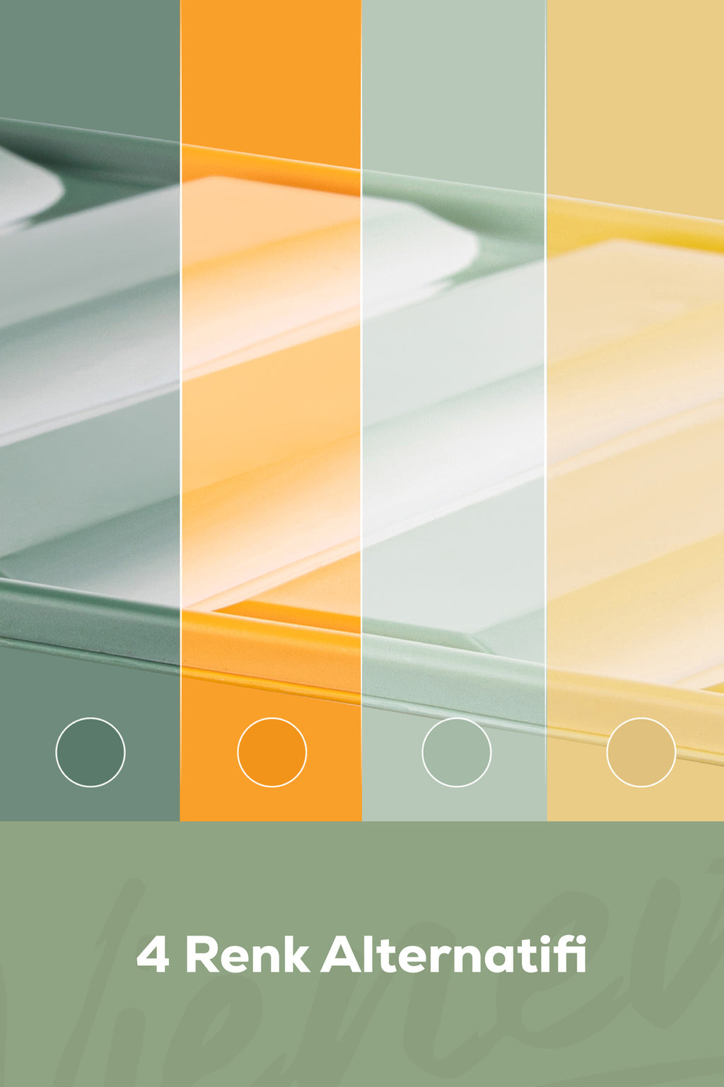 9'lu Buzdolabı Dondurucu Organizer Ve Saklama Kabı Mint 6x(350ML) 2x(1,65LT) 1x(3,5LT)