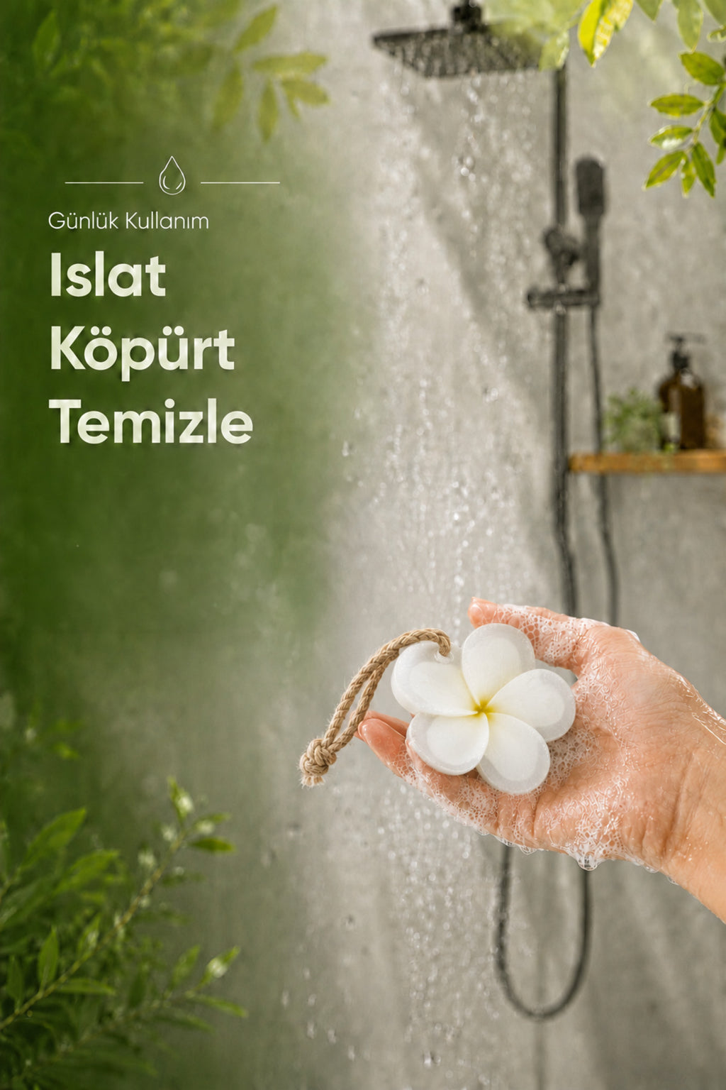 Beyaz Hint Yasemini Şekilli Katı Sabun 10,5x11 cm Asılabilir Dekoratif Banyo El Sabunu