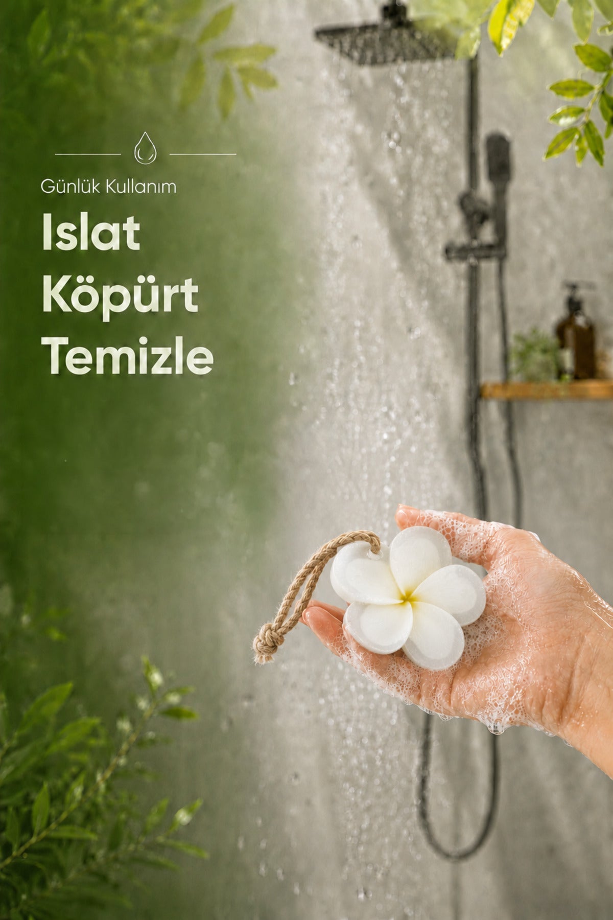 Beyaz Hint Yasemini Şekilli Katı Sabun 10,5x11 cm Asılabilir Dekoratif Banyo El Sabunu
