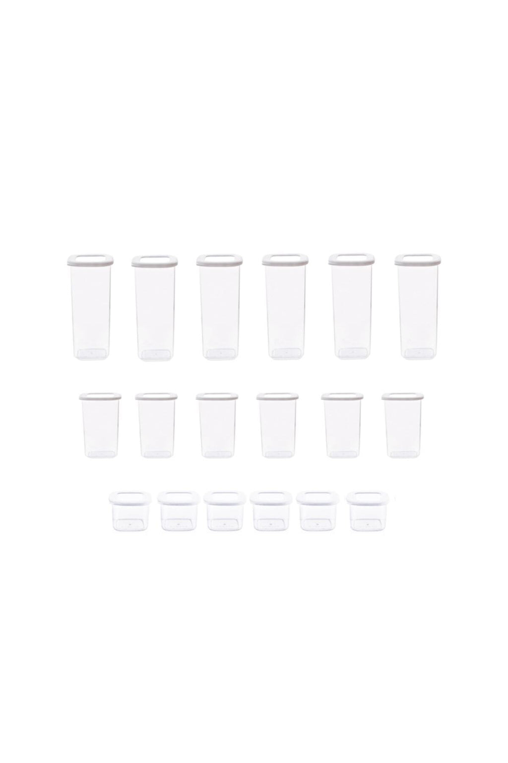 Foly Etiketli Kare Erzak Saklama Kabı 18'li Set 6x(0,55 LİTRE, 1,2 LİTRE, 1,75 LİTRE)