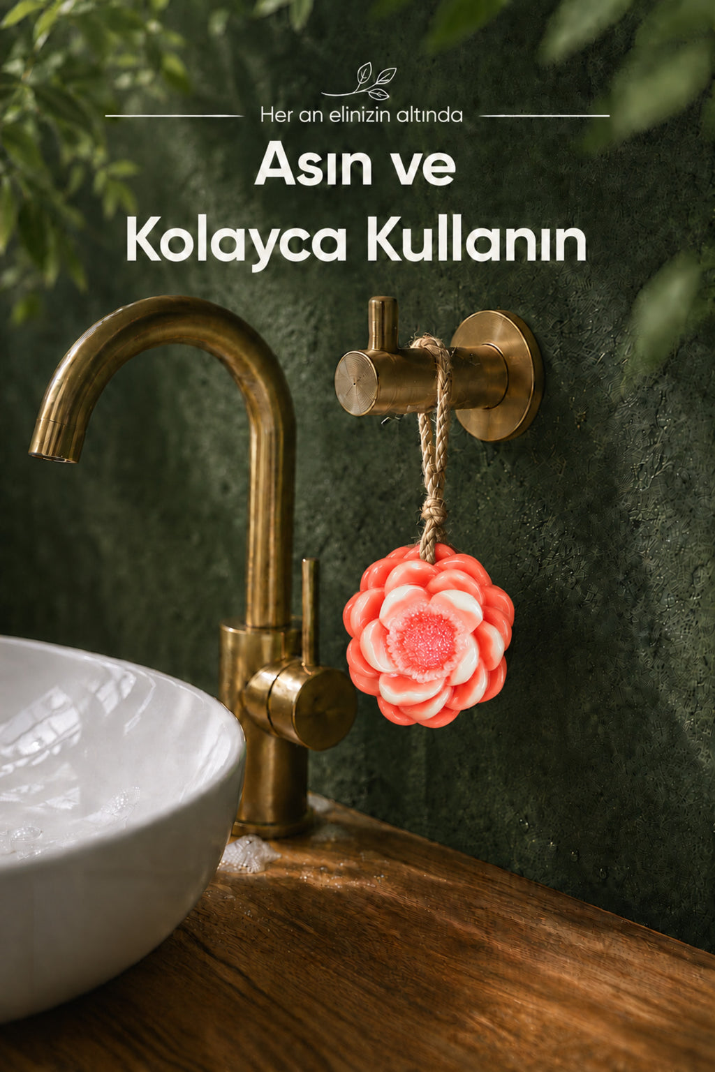 Turuncu Nilüfer Şekilli Katı Sabun 8x4,5 cm Asılabilir Dekoratif Banyo El Sabun