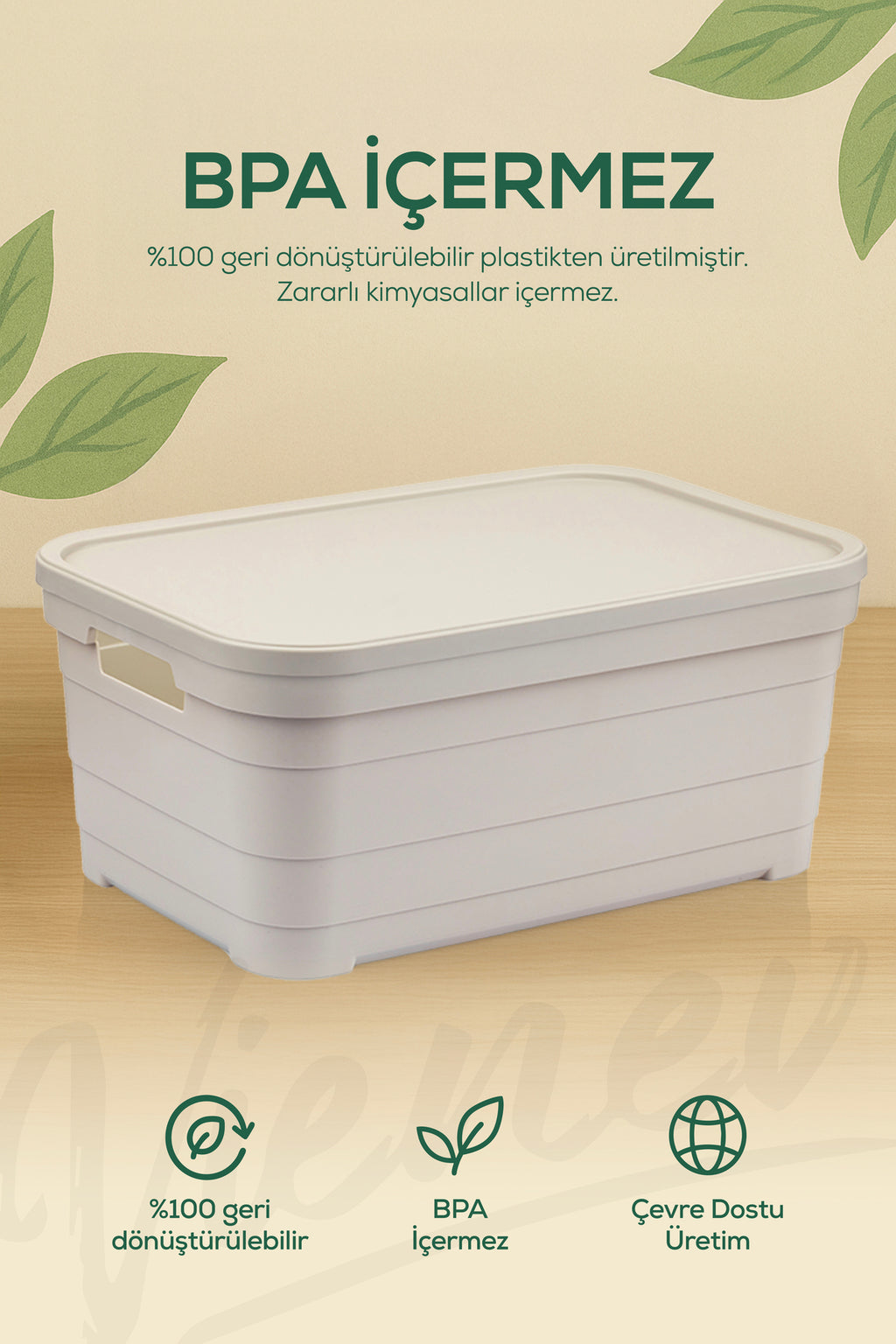 6'lı Kapaklı 10,8 Litre Saklama Kutusu Mavi