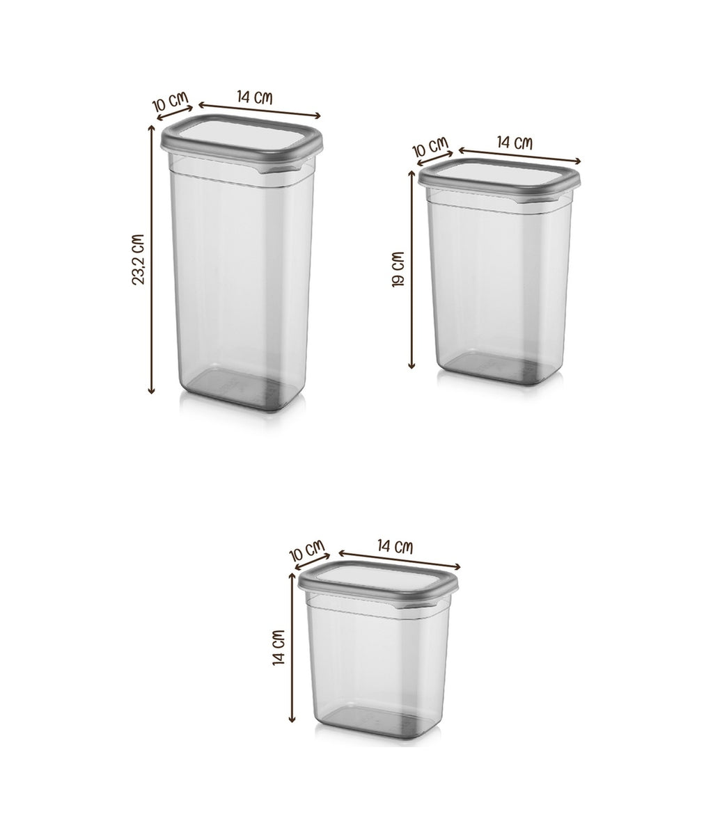 18li Peggy Dikdörtgen Saklama Kabı Seti 6x( 1900ml, 1500ml, 1150ml ) Etiketli