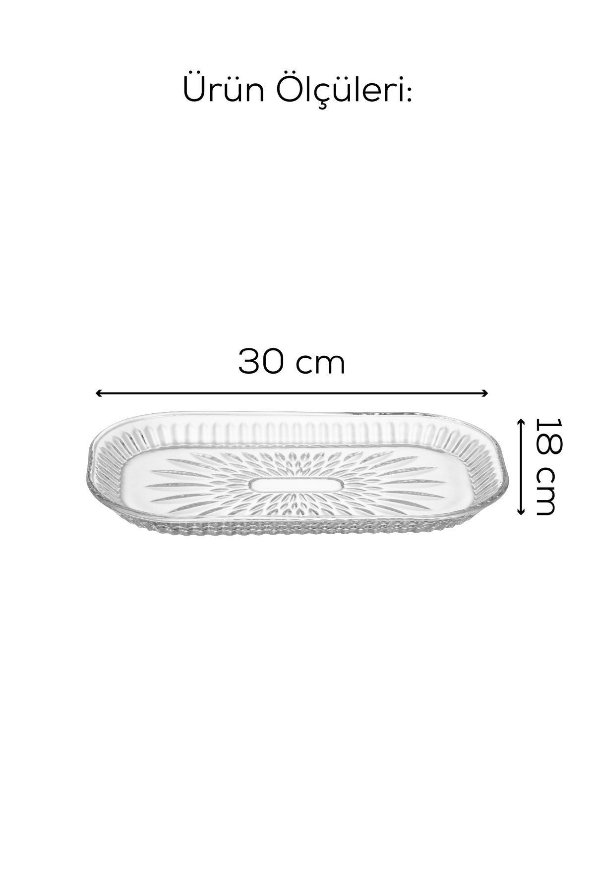 1 Adet Oval Cam Servis Ve Sunum Tabağı