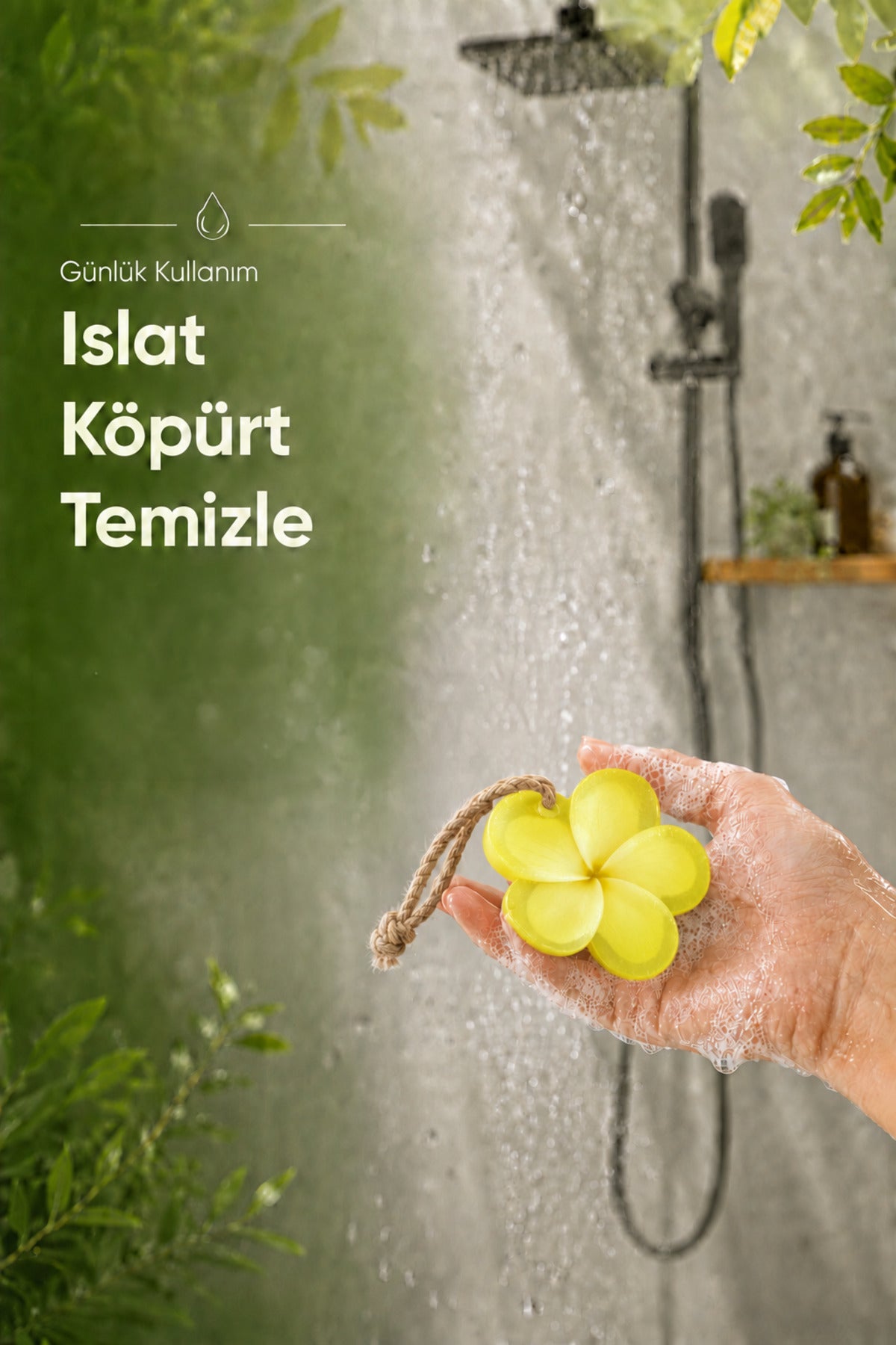 Sarı Hint Yasemini Şekilli Katı Sabun 10,5x11 cm Asılabilir Dekoratif Banyo El Sabunu