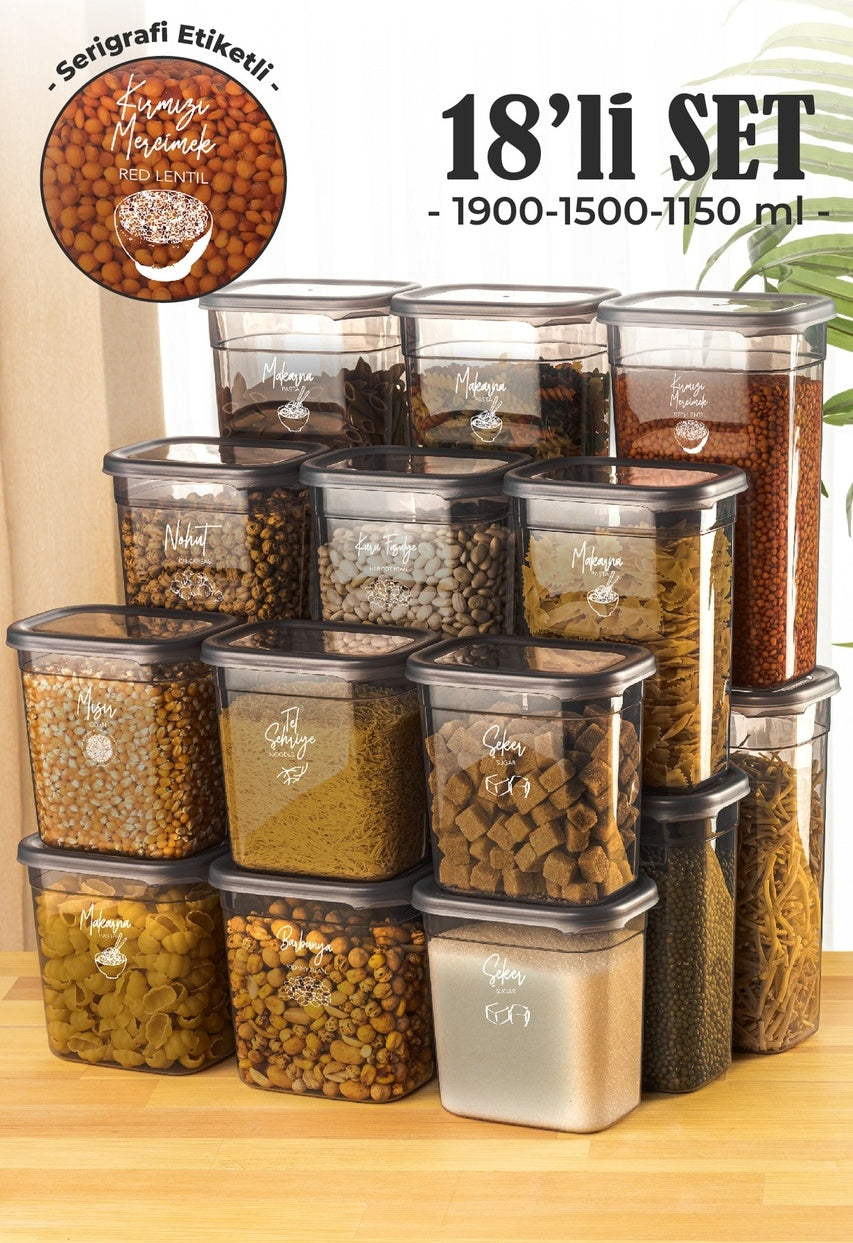 18li Peggy Dikdörtgen Saklama Kabı Seti 6x( 1900ml, 1500ml, 1150ml ) Etiketli