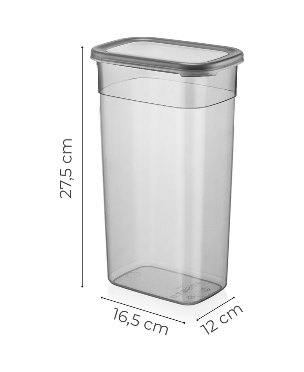 6'lı 3,2 Litre Contalı Dikdörtgen Saklama Kabı Seti Serigrafi Etiketli