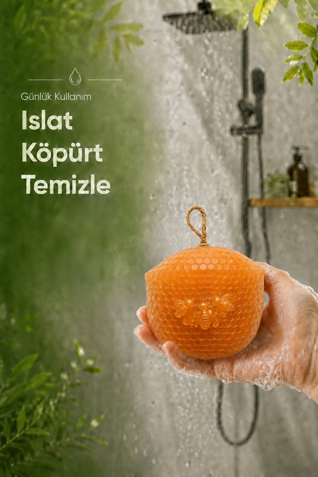 Turuncu Petek Şekilli Katı Sabun 9,5x10,5x3,4 cm Asılabilir Dekoratif Banyo El Sabunu