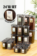 24lü Renkli Etiketli Peggy Kare Erzak Ve Baharat Full Set 6x(1,75 1,2, 0,55, 0,45) Ant