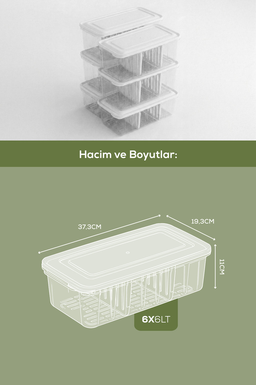 6'lı Düzenleyici Saklama Kutusu Beyaz - Mutfak, Banyo ve Makyaj Düzenleyici Organizer