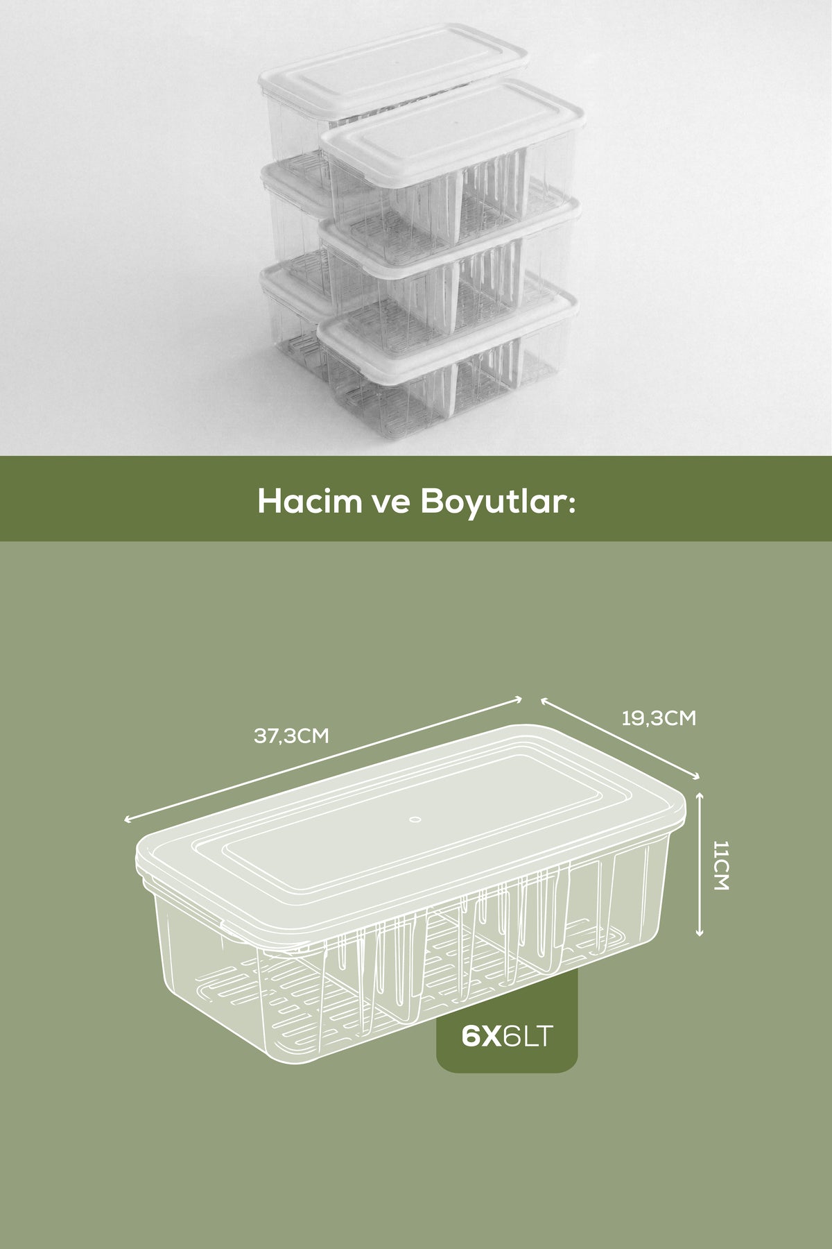 6'lı Düzenleyici Saklama Kutusu Beyaz - Mutfak, Banyo ve Makyaj Düzenleyici Organizer